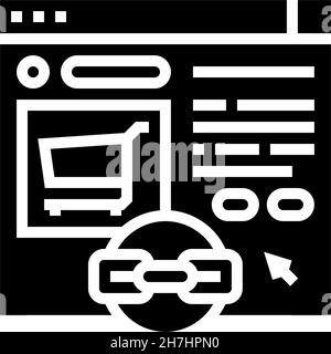 E-Commerce Link Building Glyphen Symbol Vektor Illustration Stock Vektor
