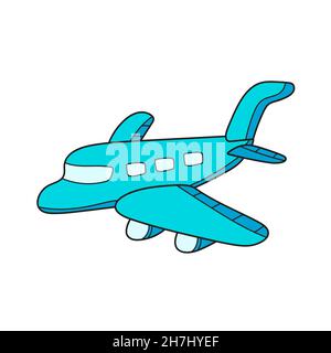 Einfaches Cartoon-Symbol. Ebene isoliert auf Weiß. Vektor handgezeichnete Illustration auf weiß Stock Vektor