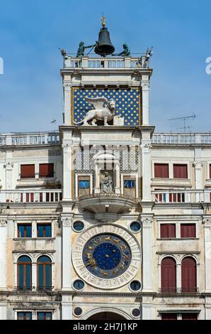 Markusturm (Torre dell'Orologio), Piazza San Marco, Venedig, Italien Stockfoto