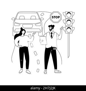 Verkehrsgesetze abstrakte Konzept Vektor-Illustration. Stock Vektor