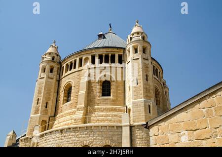 Alte Häuser in Jerusalem. Burg und Festung im alten Jerusalem, Israel. Israelische Architektur Stockfoto