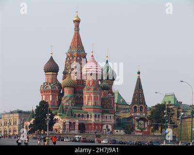 MOSKAU, RUSSLAND - 17. Aug 2010: Die Kathedrale von Vasilij dem Seligen, allgemein bekannt als Basilius-Kathedrale. Stockfoto