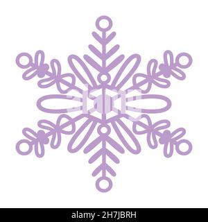 Schneeflocke-Symbol. Einfache Darstellung einer flachen Vektorlinie isoliert auf weißem Hintergrund. Silhouette Schneeflocke. Stock Vektor
