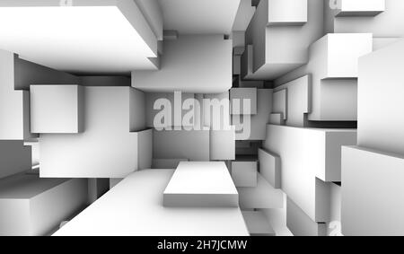 Abstract 3D Hintergrund bestehend aus Würfeln. Stockfoto