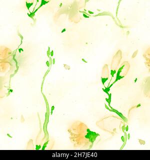 Blumenmuster. Nahtlose Apfelverzierung. Japanisch Stockfoto