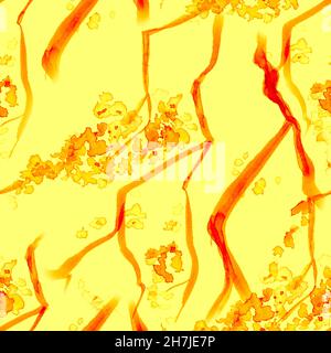 Aquarell Japanische Blumenmalerei. Kirsche Stockfoto