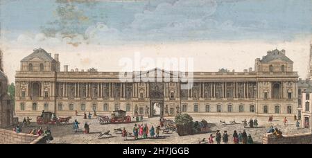 Anoniem - Gezicht op het Palais du Louvre te Parijs Stockfoto