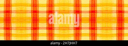 Gelber Tartan-Hintergrund. Aquarell-Picknick Stockfoto