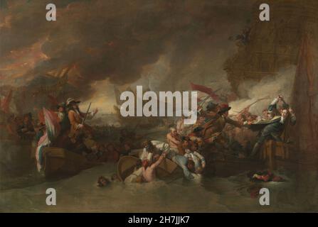 Benjamin West - die Schlacht von La Hogue (1778) Stockfoto