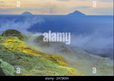 Gran Gratere, Vulcano Island, Äolische Inseln, Sizilien, Italien Stockfoto