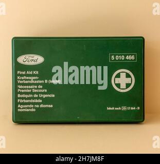 Erste-Hilfe-Sets für das Haus oder Auto Stockfoto