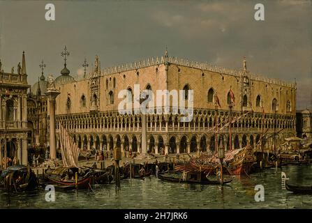 Francesco Zanin (1824-1884) - Venedig, Blick auf den Palazzo Ducale Stockfoto