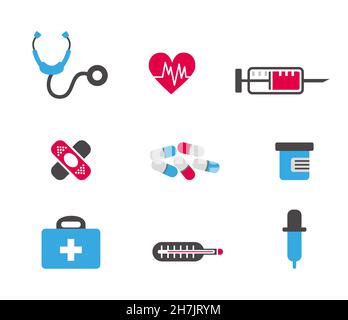 Vektor einrichten der medizinischen Symbole Stock Vektor