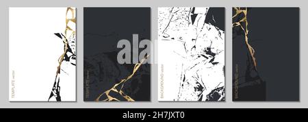Eine Reihe von vertikalen universellen Hintergründen mit Marmorstruktur. Geeignet für Präsentationen, Broschüren, Covers, Visitenkarten, Postkarten, Poster. Stock Vektor
