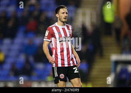 Reading, Großbritannien. 23rd. November 2021. Ben Davies #22 of Sheffield United in Reading, Vereinigtes Königreich am 11/23/2021. (Foto von Ashley Crowden/News Images/Sipa USA) Quelle: SIPA USA/Alamy Live News Stockfoto