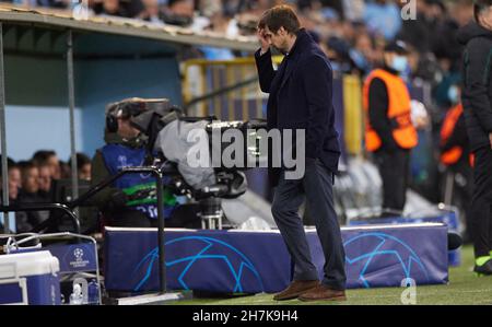 MALMÖ 20211122 Zenit-Trainer Sergei Semak beim Fußballspiel in der Champions-League-Gruppe H zwischen Malmö FF und Zenit St. Petersburg im Malmö New Stadium. Andreas Hillergen / TT kod 10600 Stockfoto