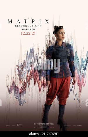 VERÖFFENTLICHUNG: 22. Dezember 2021 TITEL: The Matrix Resurrections STUDIO: Village Roadshow Picters REGIE: Lana Wachowski HANDLUNG: Unbekannt MIT der HAUPTROLLE: PRIYANKA CHOPRA JONAS Plakatkunst. (Bild: © Village Roadshow Picters/Entertainment Pictions Stockfoto
