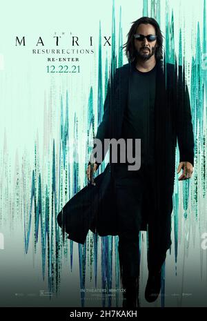 ERSCHEINUNGSDATUM: 22. Dezember 2021 TITEL: The Matrix Resurrections STUDIO: Village Roadshow Picters REGIE: Lana Wachowski HANDLUNG: Unbekannt MIT: KEANU REEVES als Neo-Plakatkunst. (Credit Image: © Village Roadshow Picters/Entertainment Pictions Stockfoto