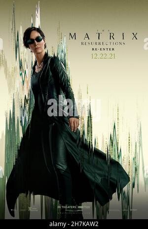 ERSCHEINUNGSDATUM: 22. Dezember 2021 TITEL: The Matrix Resurrections STUDIO: Village Roadshow Picters REGIE: Lana Wachowski HANDLUNG: Unbekannt MIT CARRIE-ANNE MOSS als Plakatkunst der Trinity. (Bild: © Village Roadshow Picters/Entertainment Picters Stockfoto