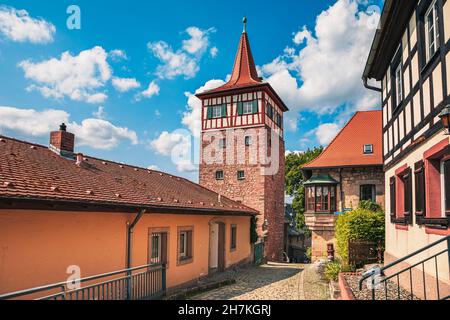 Roter Turm und Röthleinsberg in Kulmbach, Bayern, Deutschland Stockfoto