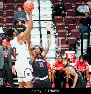 Uncasville, CT, USA. 23rd. November 2021. November 23. 2021: Jaylin Parker schießt aus, als VU Winston Salem 59-55 im Chris Paul HBCU Tip Off besiegt, das vom BHOF veranstaltet und von Hotels.com in der Mohegan Sun Arena in Uncasville, Connecticut, präsentiert wird. Dan HearyEclipse Sportswire CSM/Alamy Live News Stockfoto