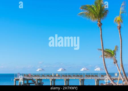 Pier am Smathers Beach, Key West, Florida, USA Stockfoto