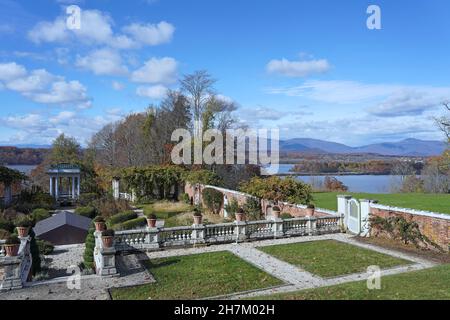 Dutchess County, New York State - 14. November 2021: Das Bard College liegt auf einem landschaftlich schönen Campus mit Blick auf das Hudson River Valley. Stockfoto