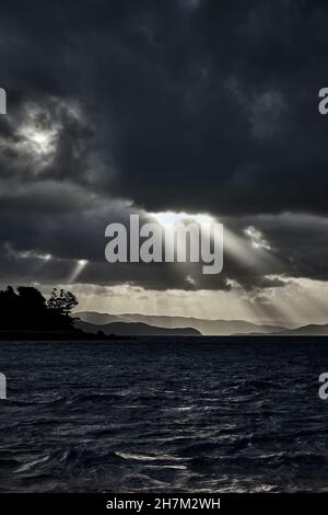 Sonnenuntergang über den Whitsunday Islands, Queensland, Australien. Stockfoto