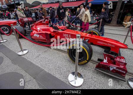 Melbourne Formel-1-Grand-Prix-Ausstellungswagen. Melbourne Car Show Vatertag. St Kilda, Victoria, Australien - 2nd. September 2018. Stockfoto