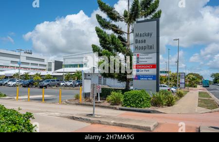 Das Mackay Base Hospital ist das größte Krankenhaus der Central Queensland Region in Mackay, Queensland, Australien. Stockfoto