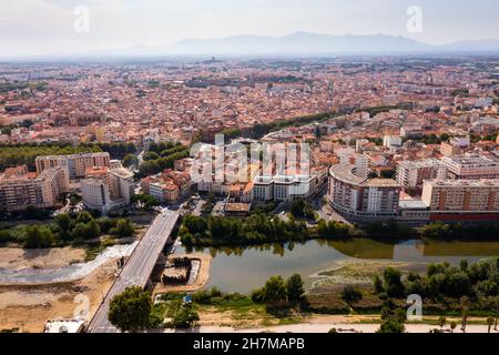 Perpignan aus der Vogelperspektive, Frankreich Stockfoto