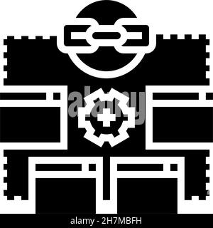 Vektordarstellung für Optimierungsverknüpfungen mit Glyphen-Symbolen Stock Vektor