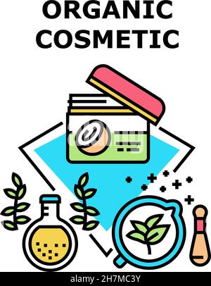 Organic Cosmetic Vector Concept Color Illustration Stock Vektor