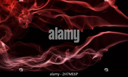 Abstrakter Rauch Weipa. Persönliche Aroma-Verdampfer. Konzept des alternativen Nikotinrauchens. Farbe vape Rauch auf dunklem Hintergrund. Elektronische Zigarette. Verdampfer. Dampfend. Verschwommenes Bild, weicher Fokus Stockfoto