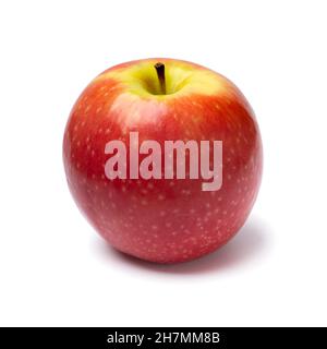 Einzelne frische gesunde Pink Lady Apfel isoliert auf weißem Hintergrund Stockfoto