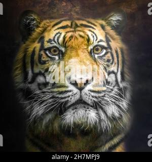 Porträt eines wütenden Tigers Stockfoto