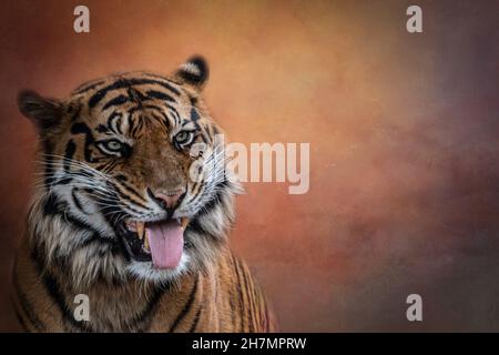 Porträt eines lächelnden Tigers Stockfoto
