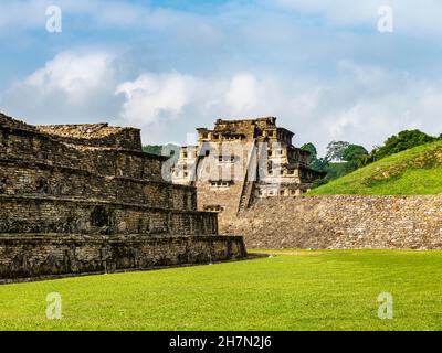 Pyramide der Nischen, UNESCO-Weltkulturerbe Sehenswürdigkeit präkolumbianische archäologische Stätte El Tajin, Veracruz, Mexiko Stockfoto