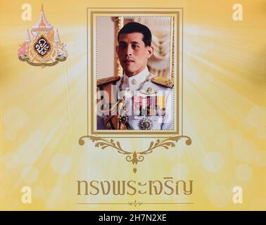 Bild von Thailands König Maha Vajiralongkorn, Bodindradebayavarangkun, Bangkok, Thailand Stockfoto