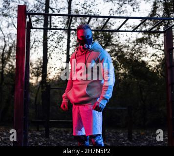 Training im park Stockfoto