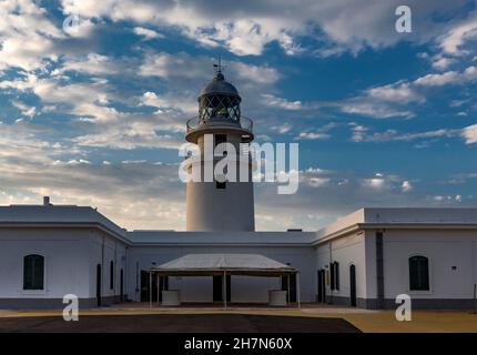 Leuchtturm, Cap de Cavalleria, Menorca, Balearen, Spanien Stockfoto