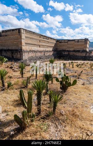 Archäologische Stätte von Mitla aus der Zapotec-Kultur, San Pablo Villa de Mitla, Oaxaca, Mexiko Stockfoto