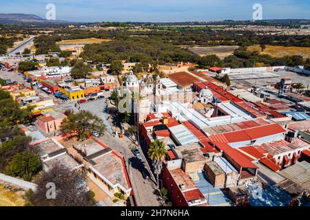 Luftaufnahme des Heiligtums Atotonilco Pilgerstadt, Guanajuato, Mexiko Stockfoto