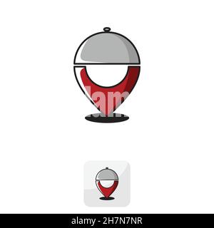 Logo „Food Point“. Kochen Logo Design Vorlage Vektor. Vektorgrafik EPS.8 EPS.10 Stock Vektor
