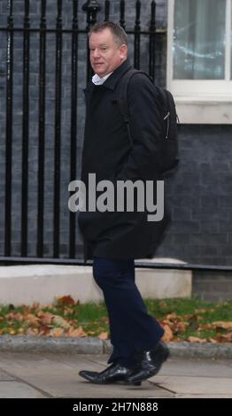 London, England, Großbritannien. 24th. November 2021. Der Staatsminister im Kabinett Lord FROST wird in der Downing Street 10 ankommen sehen. (Bild: © Tayfun Salci/ZUMA Press Wire) Stockfoto