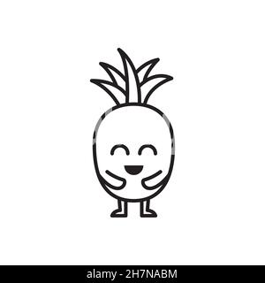 vektorbilder Fruchtcharakter mit niedlichem Emoticon. Stock Vektor