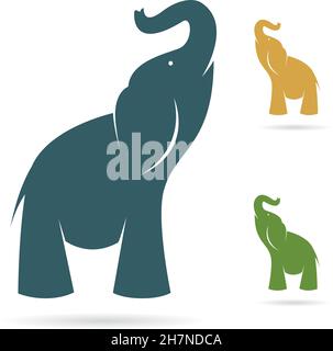 Vektor eines Elefanten auf weißem Hintergrund. Leicht editierbare Vektorgrafik mit Ebenen. Wilde Tiere. Stock Vektor