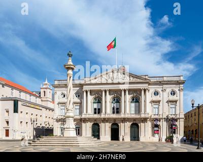 Lissabon, Portugal. Paços do Concelho de Lisboa oder das Rathaus von Lissabon im Praça do Município oder auf dem Marktplatz. Das neoklassizistische Gebäude des Architekten Stockfoto