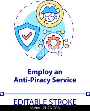 Symbol für das Konzept des Anti-Piratentum-Service verwenden Stock Vektor