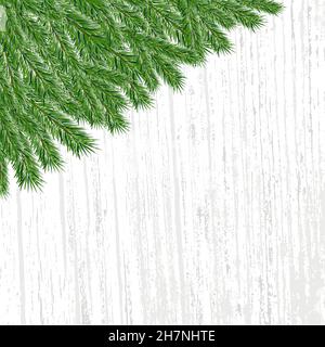 Urlaub Vektor Hintergrund mit Fichtenzweigen und Baumstruktur. Hintergrund mit Nadelbäumen und Platz für Text. Weihnachten und Neujahr Hintergrund. Stock Vektor